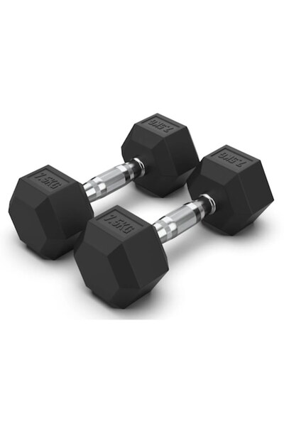 OEM Set gantere hexagonale 7.5kg (2x7.5kg), negru