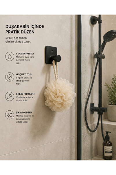 YDGR Çok amaçlı Metal Duvar Askılığı 1 Kancalı Banyo Mutfak Antre Askılığı