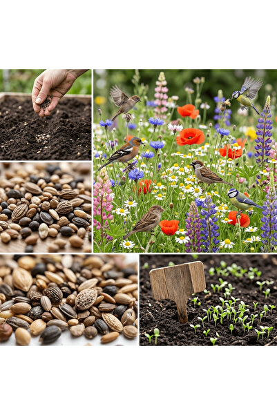 Bloom & Sow Seed خليط بذور الزهور البرية الصديقة للطيور (100 بذرة) - مزيج من ...