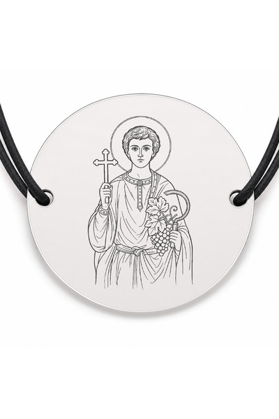 Simoshop Brățară argint 925 cu bănuț Sfântul Trifon, șnur negru reglabil