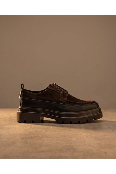 TETRİ Keep for Model Genuine Leather Handmade Brown Suede Leather Casual Shoes