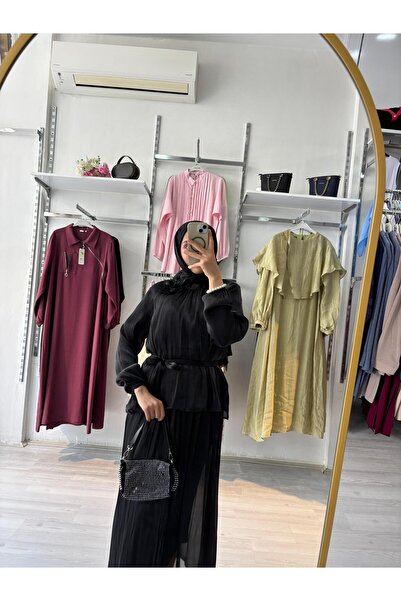 Hanım Zade Butik Janjan kumaş Astarlı Etekli Takım