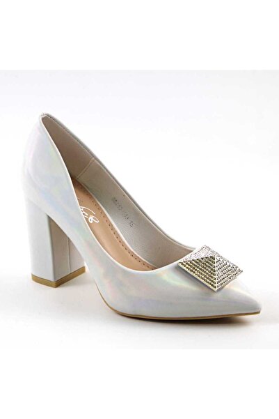 mm Pantofi eleganti de dama , cu brosa argintie 88416-11-SILVER