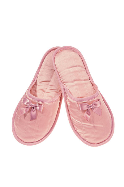 Slipper Γυναικεία σατέν παντόφλα σπιτιού, σε χρώμα σάπιο ροζ, Ελληνικής κατασ...