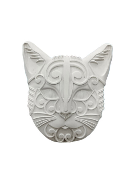 OEM Plaster figures for painting, Cat mask, 17/15 cm