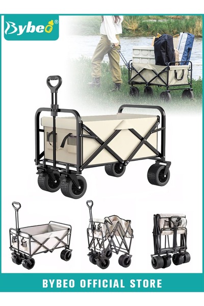 BYBEO Foldable Wagon Carts, Utility Camping Cart, Collapsible Heavy Duty Trol...