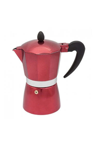 rosberg Cafetiera manuala din aluminiu, cafea italiana, 9 cupe, maner bachelita,