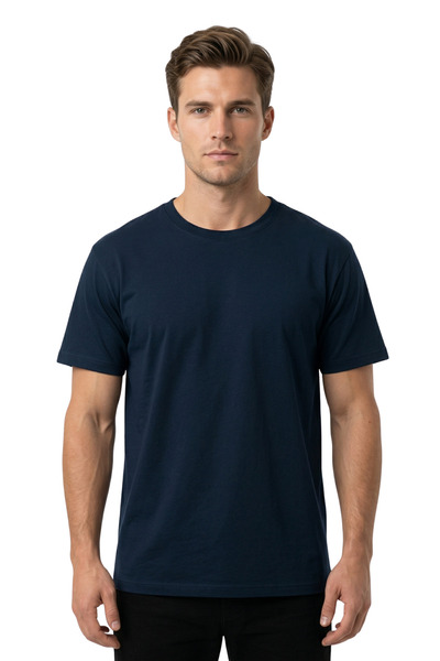 DK DAKSEL Navy Blue Color Regular Fit Cotton Men's T-Shirt