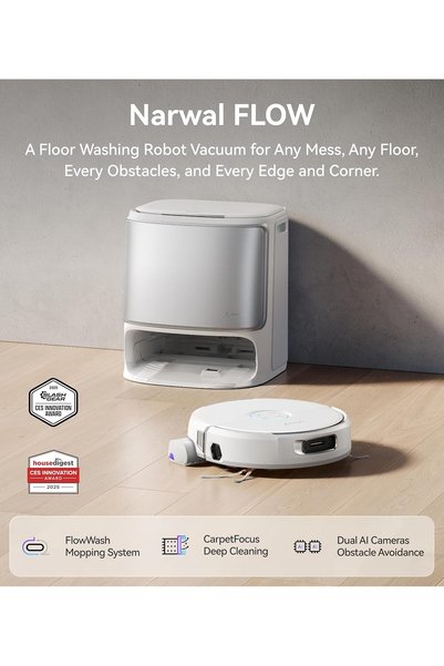 Narwal Flow Robot Vacuum and Mop Combo, White