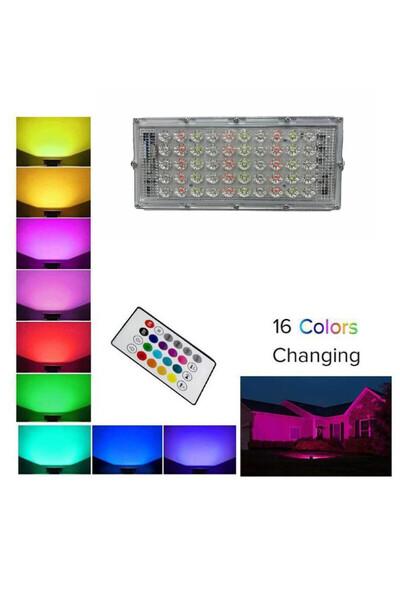 OEM Αδιάβροχος προβολέας rgb IP66 με τηλεχειριστήριο χρώματος 50W AC 220V Led...