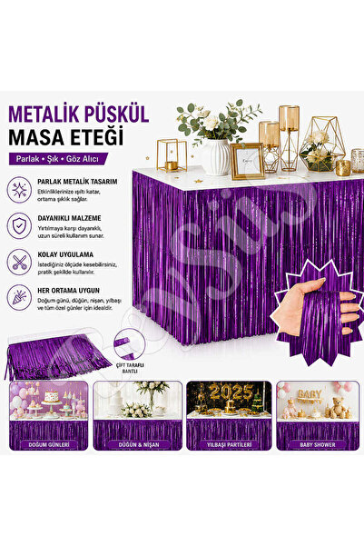 BeySüS Τραπέζι με φούντες μωβ