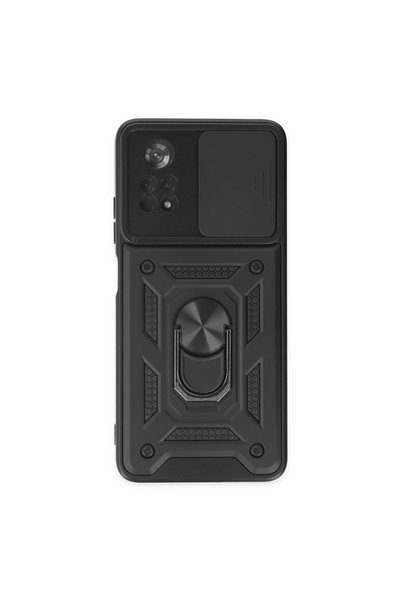 Generic Brand Xiaomi Poco X4 Pro 5g Case with Pars Lens Ring Silicone - Black