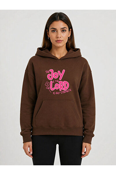 herkesemoda Joy Lord Printed Hooded 2 Thread Raster Sweatshirt