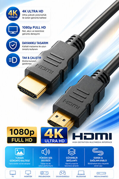 HDMI Kablo Full HD 1080p PVC Görüntü ve Ses Aktarım Kablosu