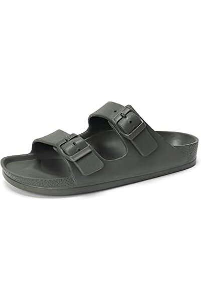 FUNKYMONKEY Women's Comfort Slides Double Buckle Adjustable EVA Flat Sandals ...