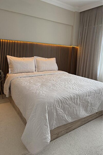 Çeyiz Diyarı Nature Quilted Ultrasonic Double Bedspread Stone