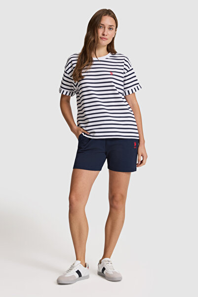 U.S. Polo Assn. شورت نسائي محبوك باللون الأزرق الداكن 50321825-VR033
