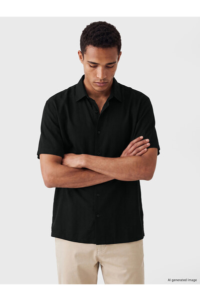 LC Waikiki Nevavm Regular Fit Dobby Men's Shirt with Difference