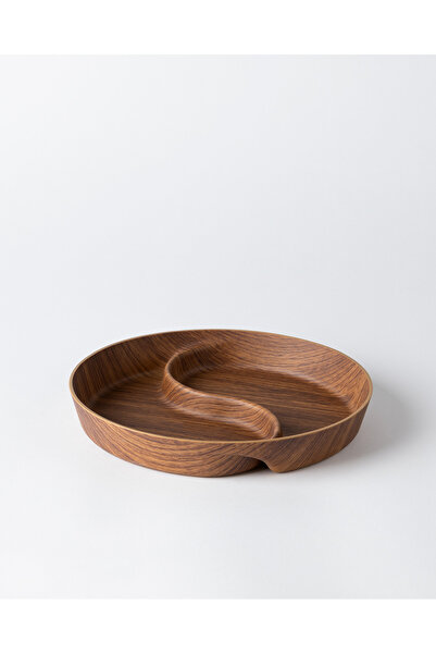 Madame Coco Velles Two-Compartment Snack Bowl - Brown - 21 cm