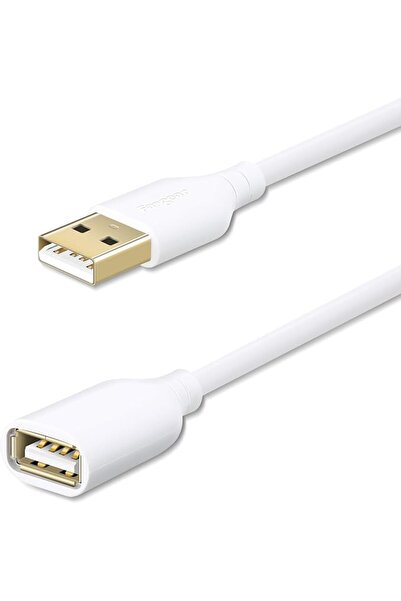 Fasgear كابل تمديد USB 2.0 (16.5 قدم/5 متر، أبيض) |   منفذ ذكر إلى منفذ أنثى،...