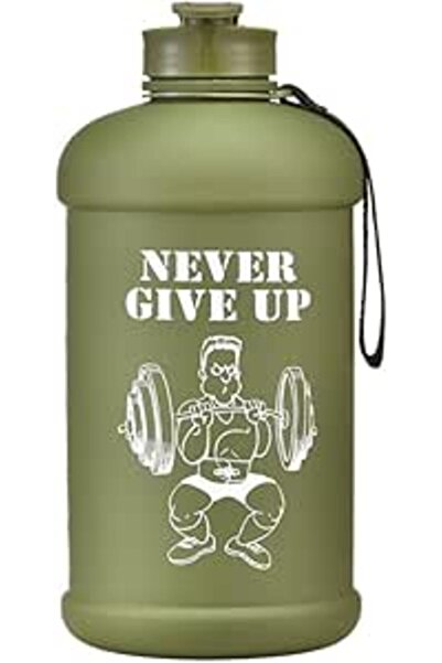 Alcoach Water Bottle(Never Give Up) (2.2 L) | Half Gallon | Carry Handle | Bi...