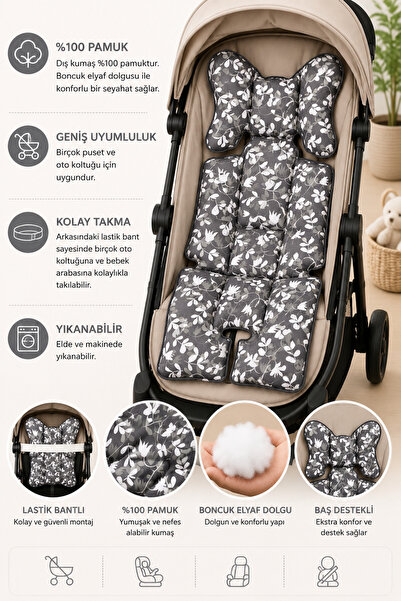 Sevi Bebe New Season New Colors New Patterns Stroller and Car Seat Cushion