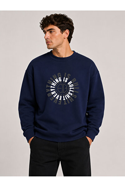 herkesemoda Everything Printed Crew Neck 2 Thread Sweatshirt