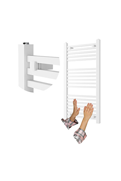 Granitan Radiator baie Bergen, scara, 100x45 cm, 420W, Alb
