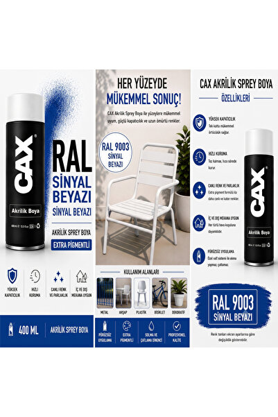 caxcolors CAX AKRİLİK SPREY BOYA SANDALYE - AHŞAP BOYASI RAL KODLU