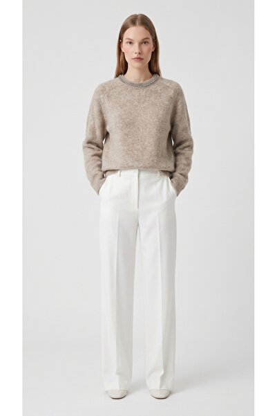 fujya Soft Textured Shiny Stone Detailed Knitwear Sweater