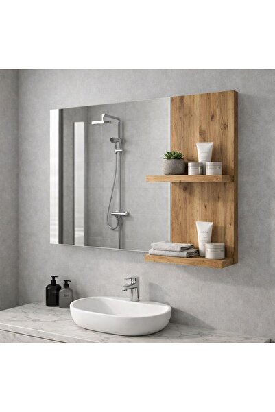 TETTO ELAGANTE VENZA ATLANTİK ÇAM 60 X 45 Banyo rafı dresuar banyo aynasi