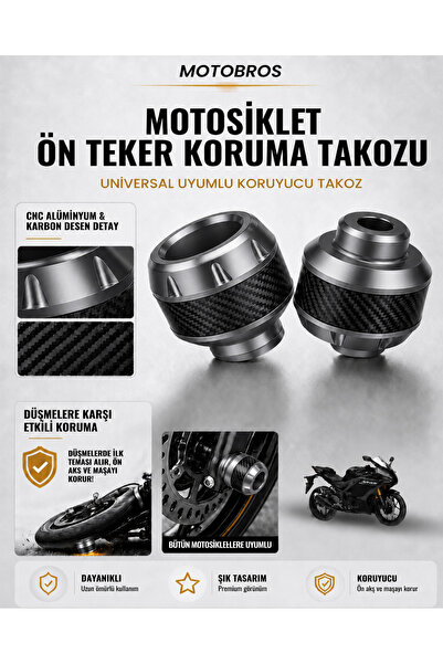 Motobros Motosiklet Aks Koruma Takozu Yamaha R25 Uyumlu Motosiklet Ön Teker T...