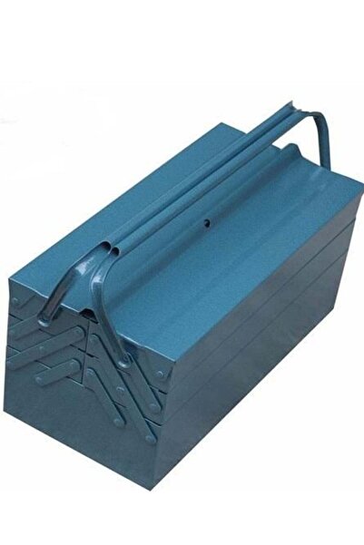 Generic صندوق أدوات كبير قابل للطي بثلاث طبقات أزرق 43 سم