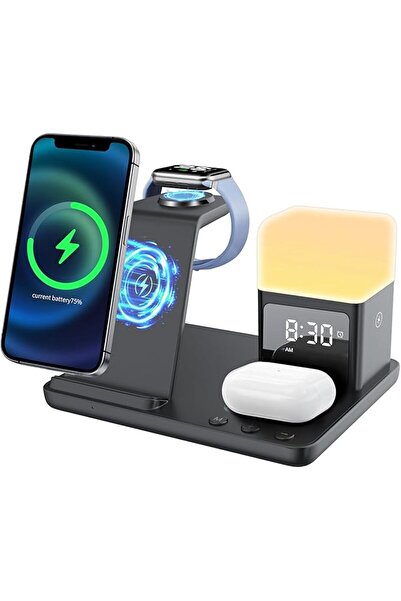 DoubleCare Wireless Charger, 6 in 1 Wireless Charging Station with Night Ligh...