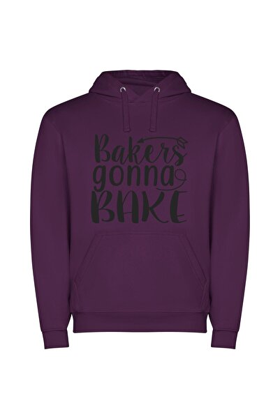 iLovePrints Baker's Inspired Bakery Art Φούτερ με κουκούλα σε χρώμα Μωβ