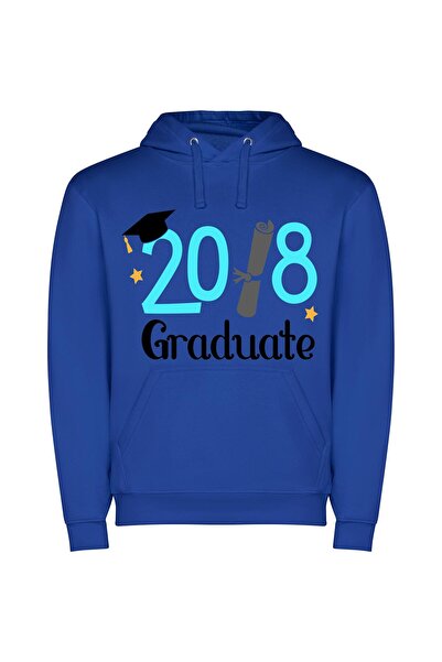 iLovePrints Future Graduation Illustration Φούτερ με κουκούλα σε χρώμα Μπλε