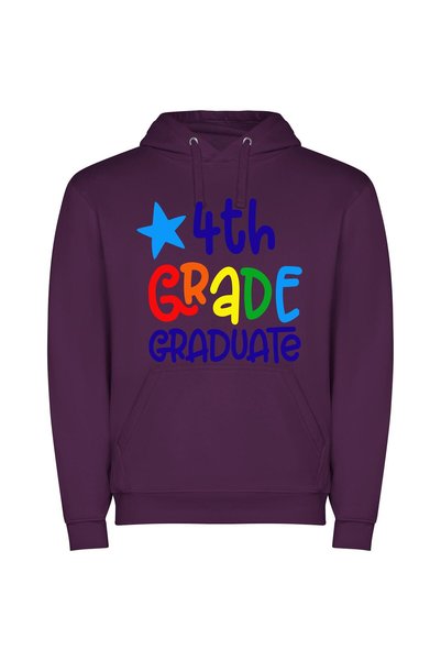 iLovePrints Vibrant 4th Grade Success Φούτερ με κουκούλα σε χρώμα Μωβ