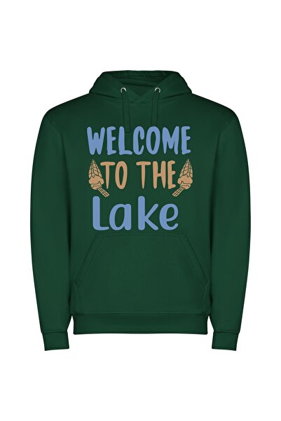 iLovePrints Lakeside Charm: A Detailed Welcome Φούτερ με κουκούλα σε χρώμα Πρ...