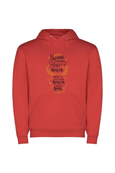 iLovePrints Heavenly Home: Precious Memories Φούτερ με κουκούλα σε χρώμα Κόκκινο