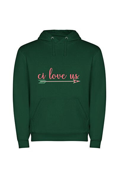 iLovePrints Cui's Love-Inspired Profile Φούτερ με κουκούλα σε χρώμα Πράσινο