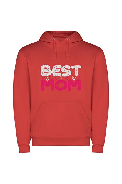iLovePrints Superior Mom Spotlight Φούτερ με κουκούλα σε χρώμα Κόκκινο