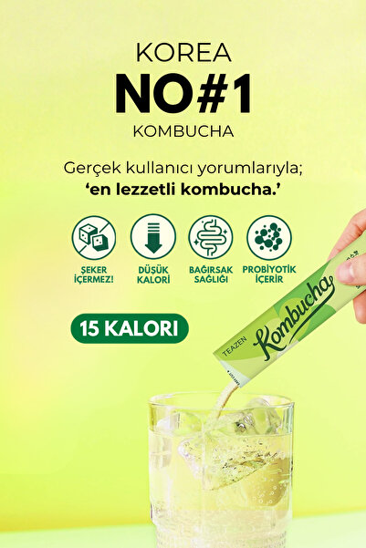 TEAZEN Probiyotik Ve Lif İçeren Bağırsak Sağlığı Destekli Şekersiz İçecek Kombucha Shine Muscat