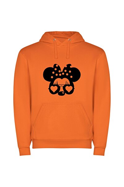iLovePrints Charming Disney Mouse Portrait Φούτερ με κουκούλα σε χρώμα Πορτοκαλί