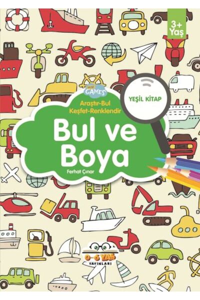 0-6 Yaş Yayınları Find and Paint Green Book