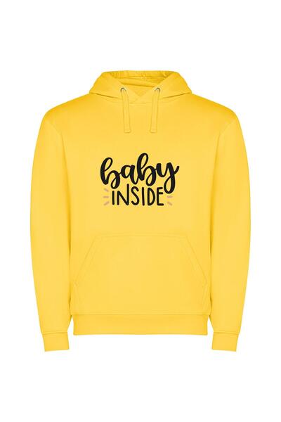 iLovePrints Baby Cosmos: Glowing Birth Φούτερ με κουκούλα σε χρώμα Κίτρινο