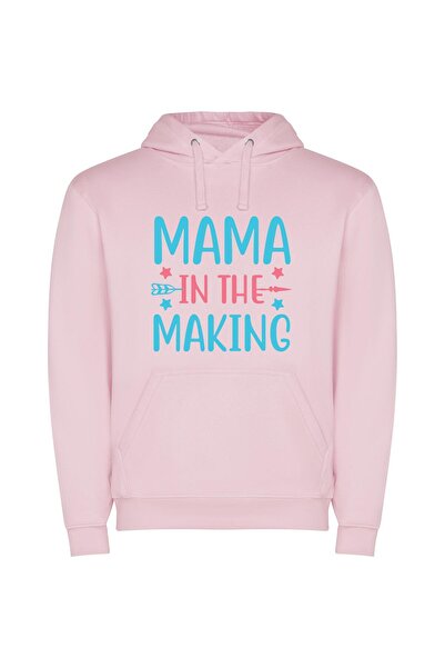 iLovePrints Mama's Maternal Memoir Φούτερ με κουκούλα σε χρώμα Ροζ