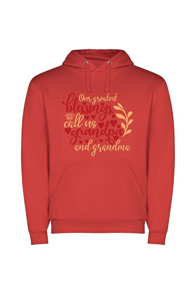 iLovePrints Blessed Grandparents: A Graceful Portrait Φούτερ με κουκούλα σε χ...