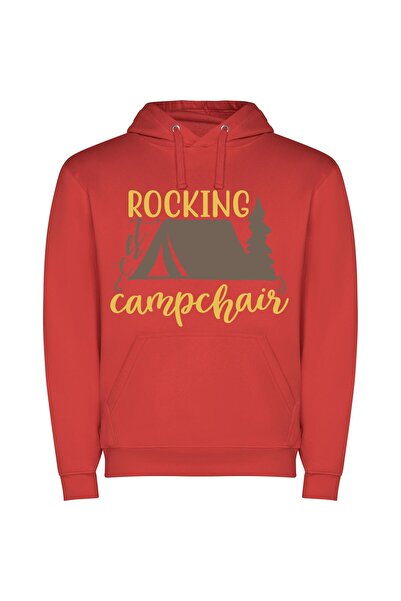 iLovePrints Campfire Rocking Glamp Φούτερ με κουκούλα σε χρώμα Κόκκινο