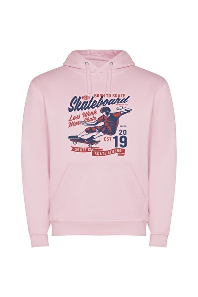iLovePrints Airborne Skater Style Φούτερ με κουκούλα σε χρώμα Ροζ