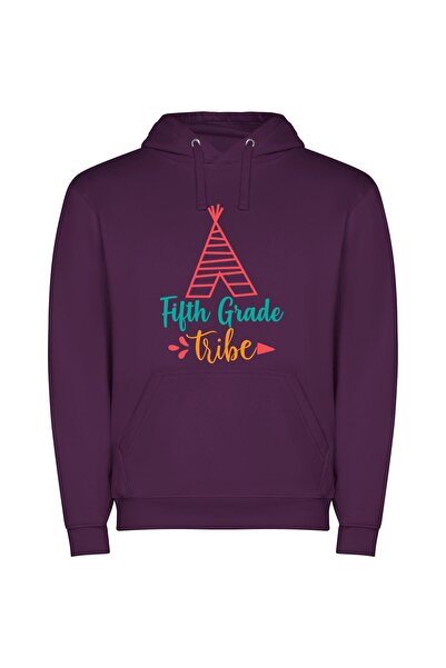 iLovePrints Vibrant Fifth Grade Tribe Φούτερ με κουκούλα σε χρώμα Μωβ